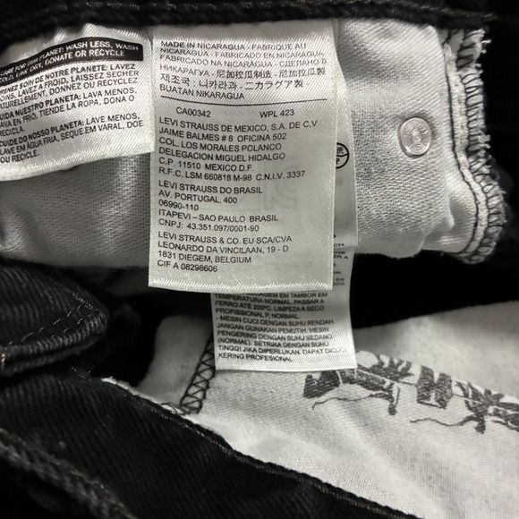 Levis 505 Jeans Mens 33x34 (Fits 33x33) Straight Fit Black Denim Pants Casual - Picture 5 of 8